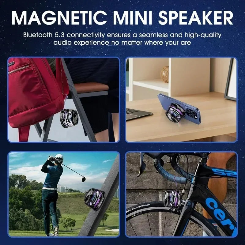 G200 Mini Bluetooth Speaker BT5.3 Magnetic Speaker RGB Lighting Phone Holder Suitable for Mobile Phone/Computer/Tablet