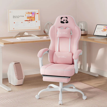 Ergonomic Gaming Chair High Back Office Chair Swivel Armchair with Footrest and Lumbar Height-Adjustable Computer Chair