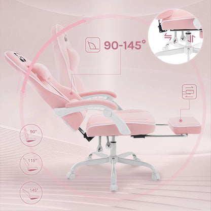 Ergonomic Gaming Chair High Back Office Chair Swivel Armchair with Footrest and Lumbar Height-Adjustable Computer Chair