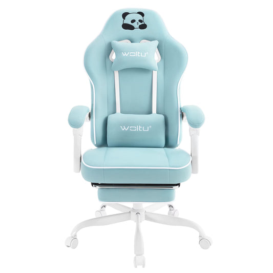 Ergonomic Gaming Chair High Back Office Chair Swivel Armchair with Footrest and Lumbar Height-Adjustable Computer Chair