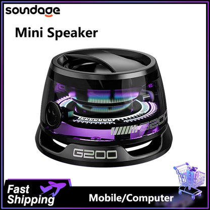 G200 Mini Bluetooth Speaker BT5.3 Magnetic Speaker RGB Lighting Phone Holder Suitable for Mobile Phone/Computer/Tablet