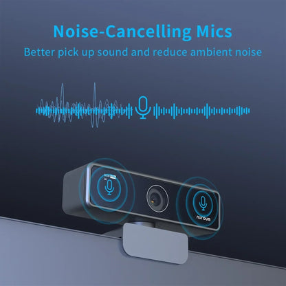 V11 2K Webcam for PC, 1080P 60FPS FHD 90° Web Camera with Microphone&Privacy Cover,Usb Plug&Play for Mac/Laptop/Desktop/Computer