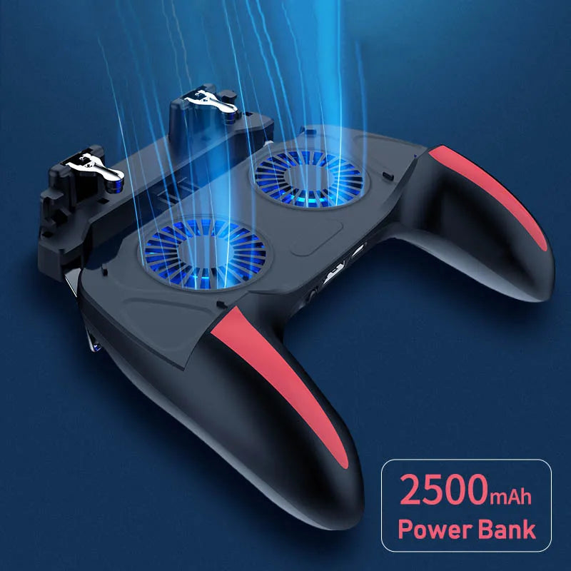 PUBG Mobile Controller with Double Fan Cooling for Iphone Ios Android Phone Game Pad Free Fire with 2500Mah / 5000Mah Power Bank