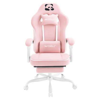 Ergonomic Gaming Chair High Back Office Chair Swivel Armchair with Footrest and Lumbar Height-Adjustable Computer Chair