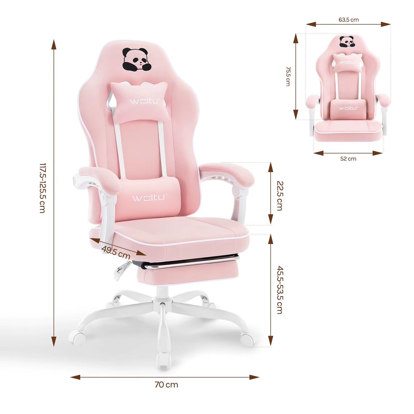 Ergonomic Gaming Chair High Back Office Chair Swivel Armchair with Footrest and Lumbar Height-Adjustable Computer Chair
