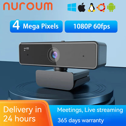 V11 2K Webcam for PC, 1080P 60FPS FHD 90° Web Camera with Microphone&Privacy Cover,Usb Plug&Play for Mac/Laptop/Desktop/Computer